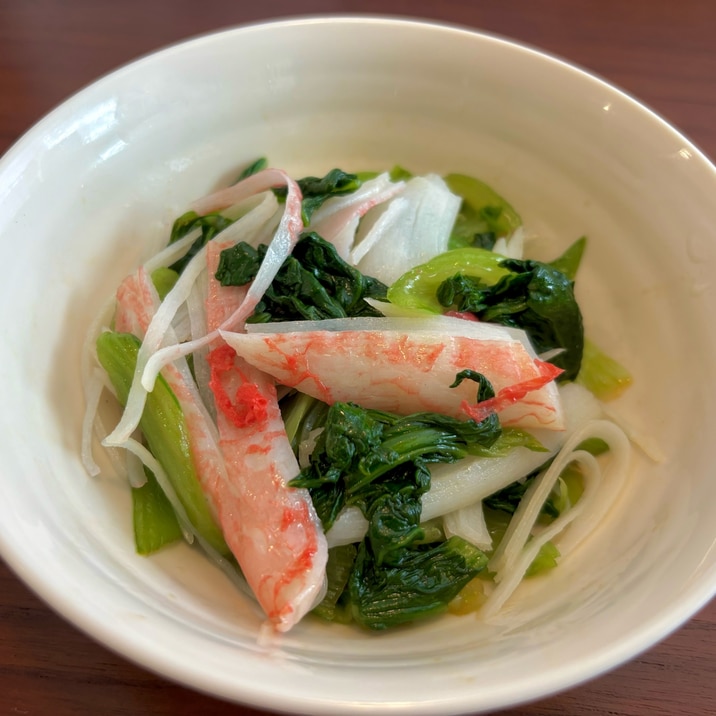 青梗菜とカニカマ〜簡単和え物